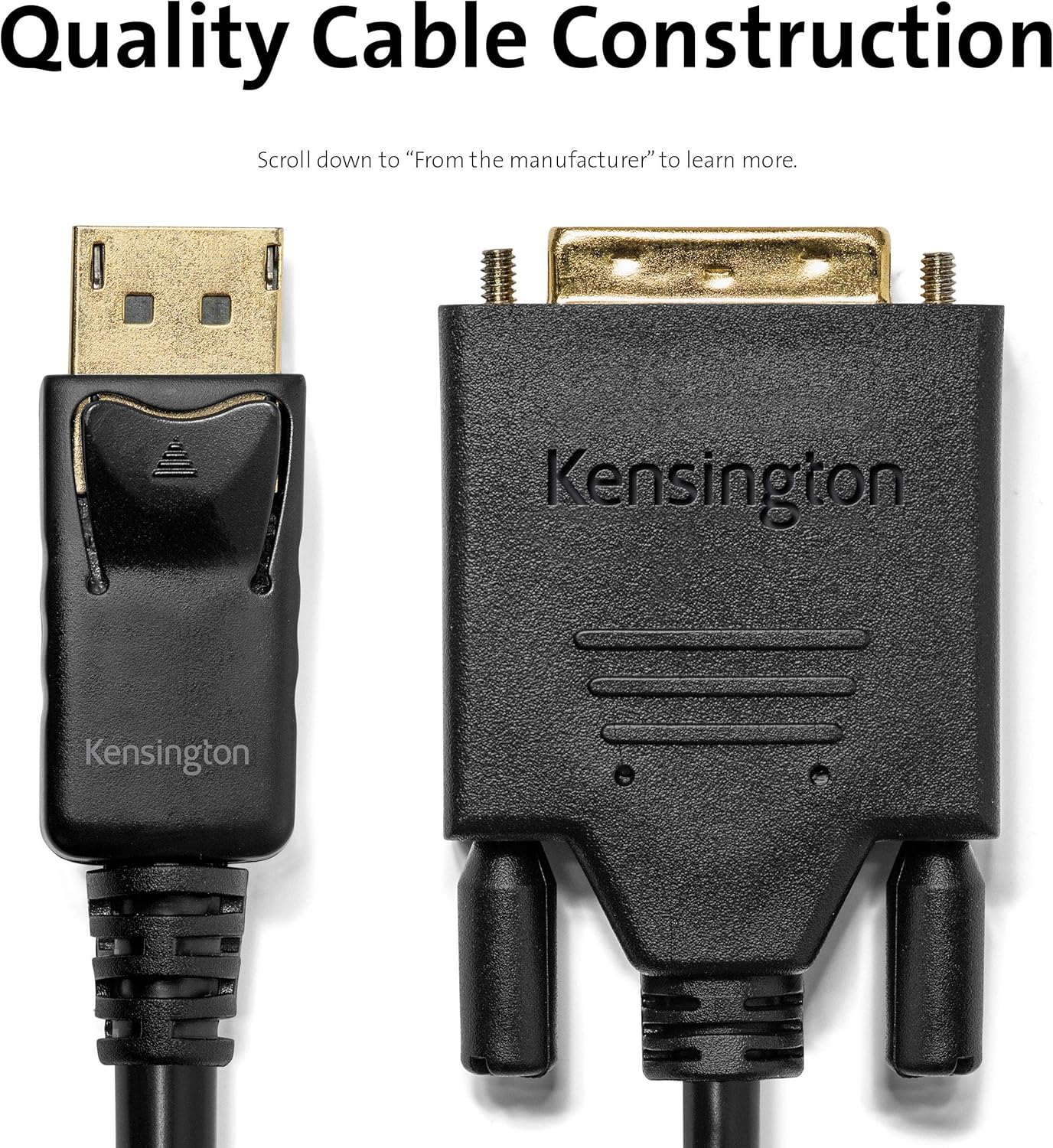 Kensington DisplayPort 1.2 to DVI-D Cable, 6ft (K33023WW)