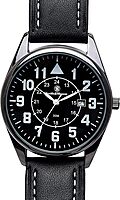 Smith & Wesson Men's Civilian Watch, 3ATM, Tough Stainless Steel case, Genuine Leather Strap, Tactical Watch, Precision Quart, Scratch Resistant, 43mm, Christmas Gift