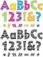 Barker Creek Letter Pop-Out Set of 2, 4" Kai Ola & 4" Boho Chic, Mixed-Design, 510 Characters Total (3851)