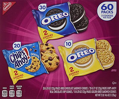 Nabisco Cookie Variety Pack, 44.8 Oz, Box Of 60 Packs