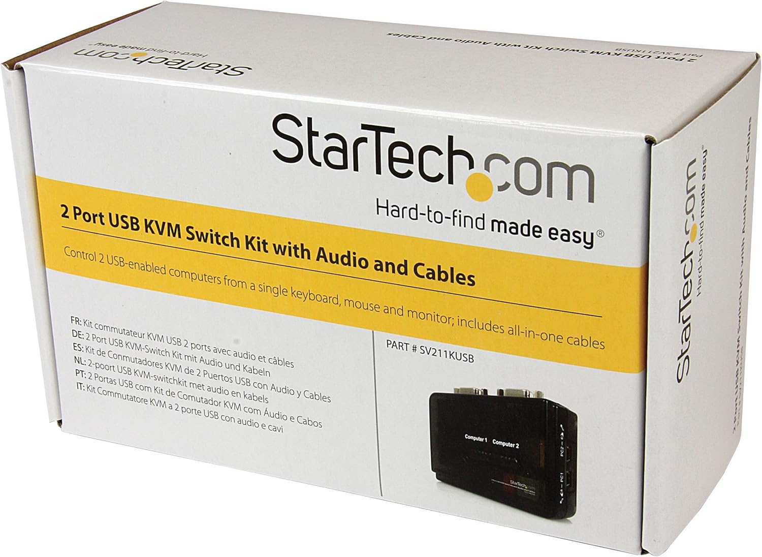 StarTech.com 2 Port USB VGA KVM Switch - Single VGA - Hot-Key & Audio Support - 2048x1536 @60Hz KVM Switch