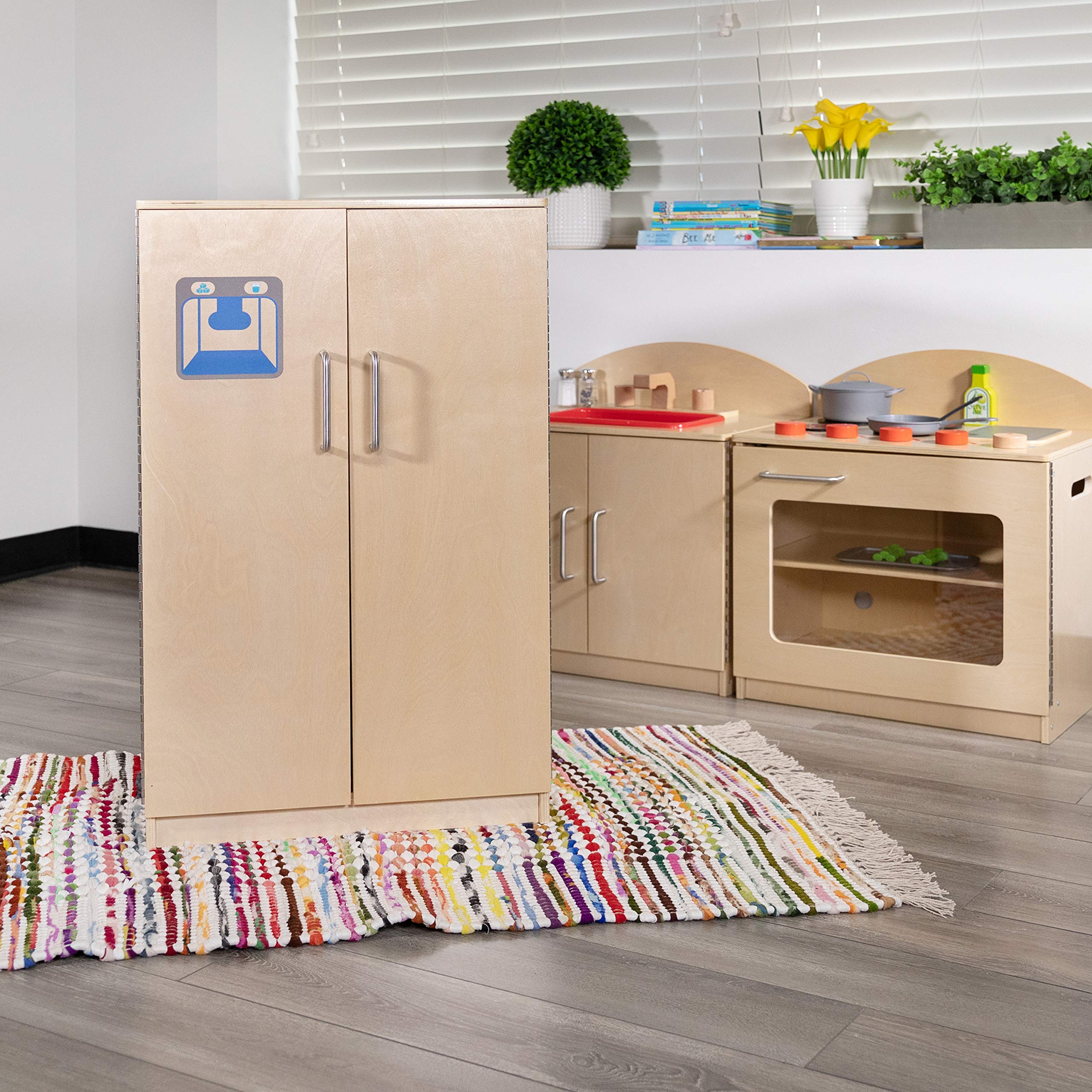 FLASH FURNITURE Hercules Children's Wooden Play Kitchen for Commercial or Home Use - Safe, Kid Friendly Design
