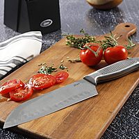 Oster Edgefield 14-Piece Stainless-Steel Cutlery Knife Set With Knife Block, Silver/Black