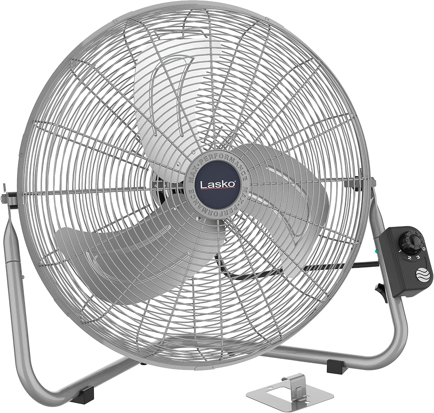 Lasko 20" Silver High Velocity Wall Mount Fan with Pivoting Head - 3 Speeds, Ideal Wall Mount Fan or Floor Fan for Home