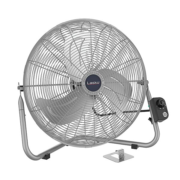 Lasko 20" Silver High Velocity Wall Mount Fan with Pivoting Head - 3 Speeds, Ideal Wall Mount Fan or Floor Fan for Home