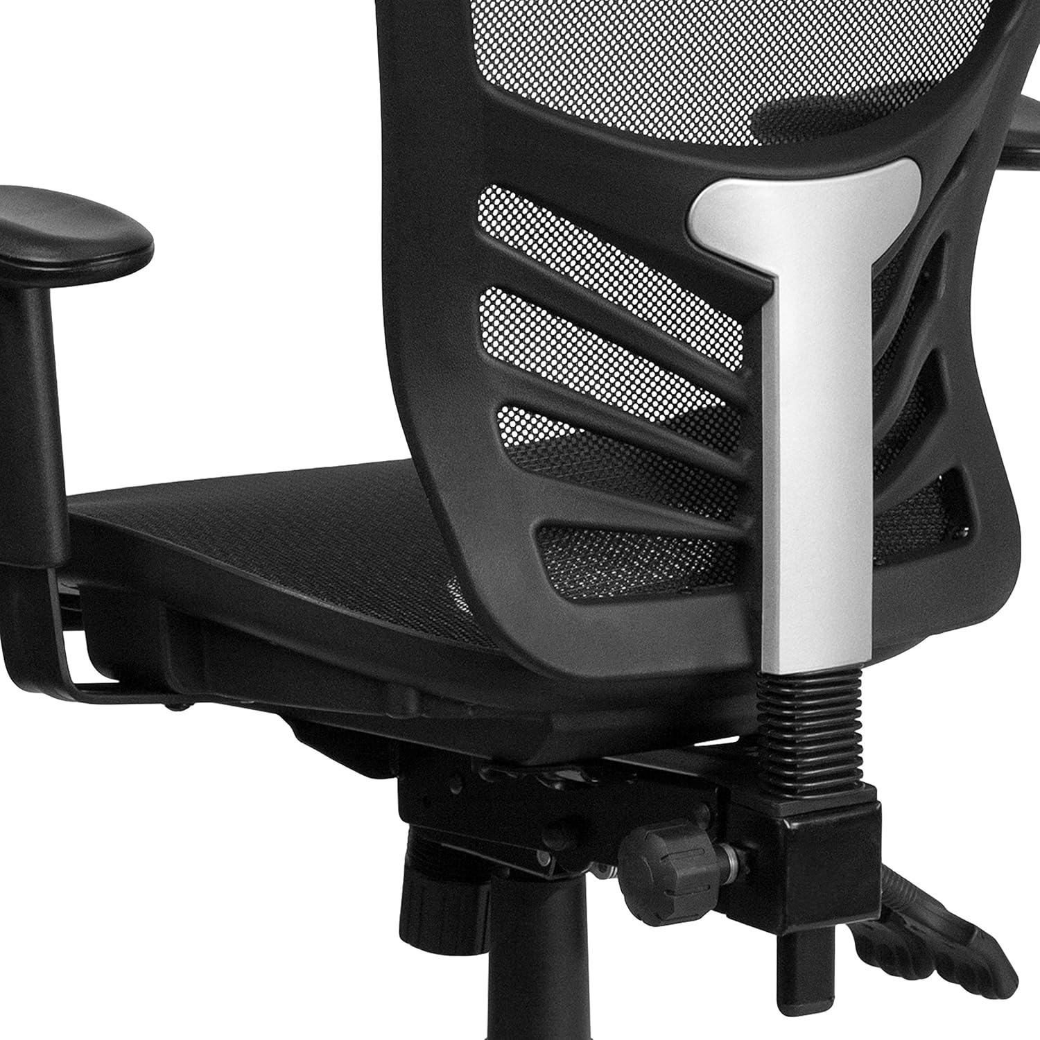 Flash Furniture Nicholas Mid-Back Transparent Black Mesh Multifunction Executive Swivel Ergonomic Office Chair