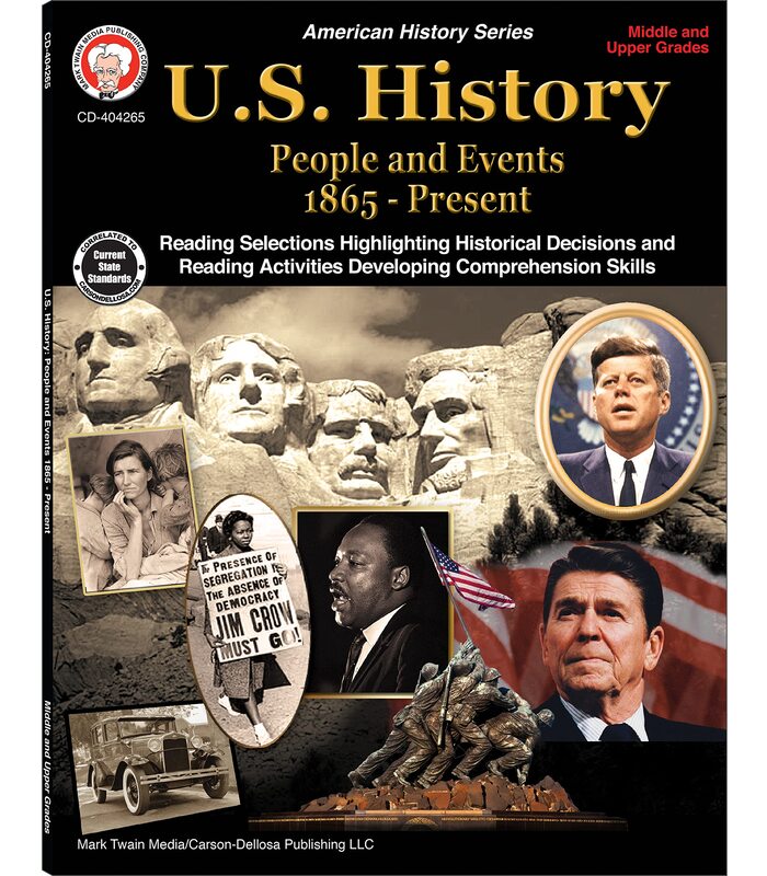Mark Twain US History Workbook, Middle School Books Covering People and Events 1865 to Present Day