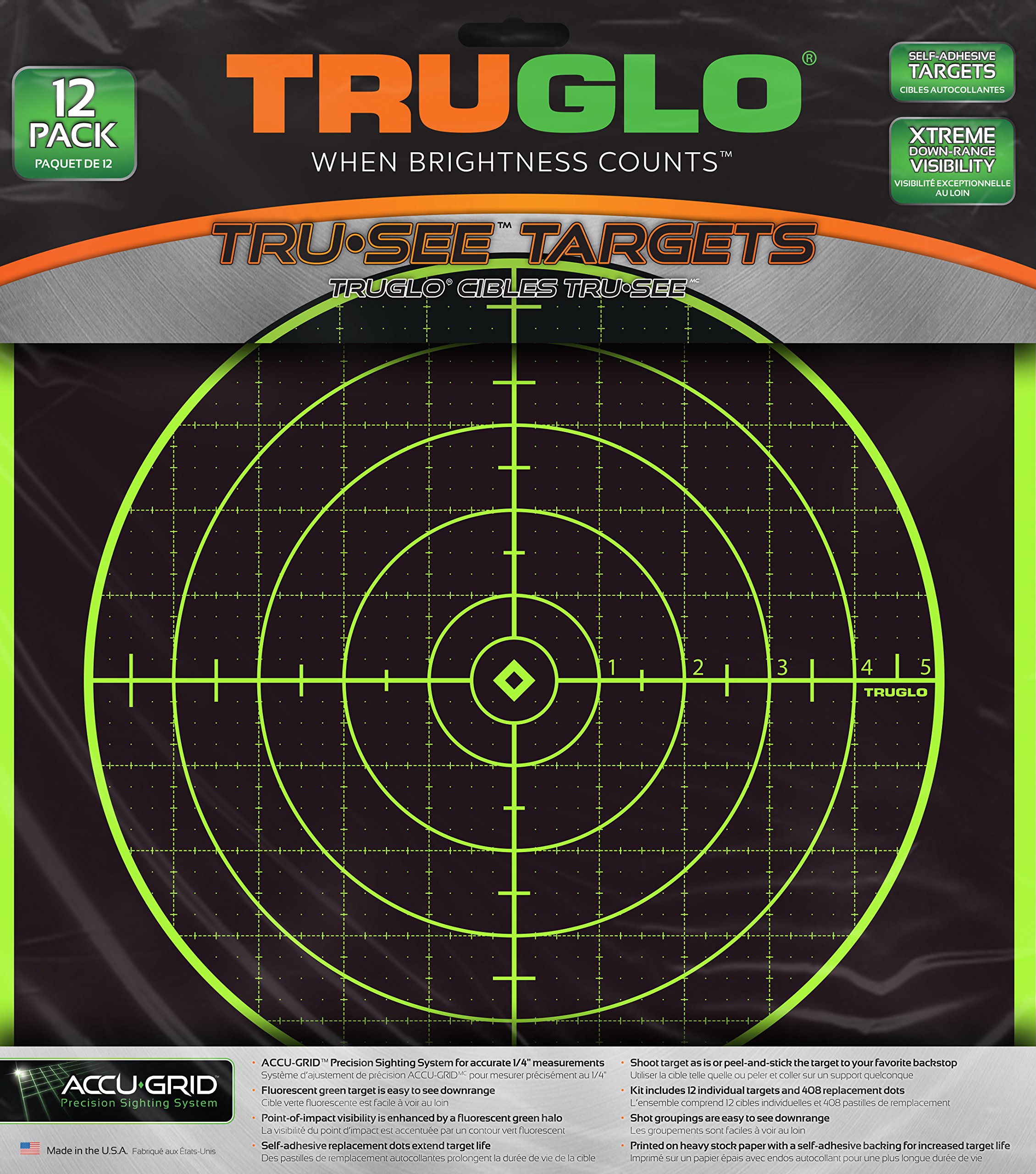 TRUGLO Tru-See 12x12 100 Yard Fluorescent Self-Adhesive Splatter Targets