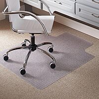 Carpet Chair Mats for Low Pile, 45-Inch by 53-Inch with Lip, Clear Vinyl Lip (25 x 12) 45" x 53" Crystal Edge