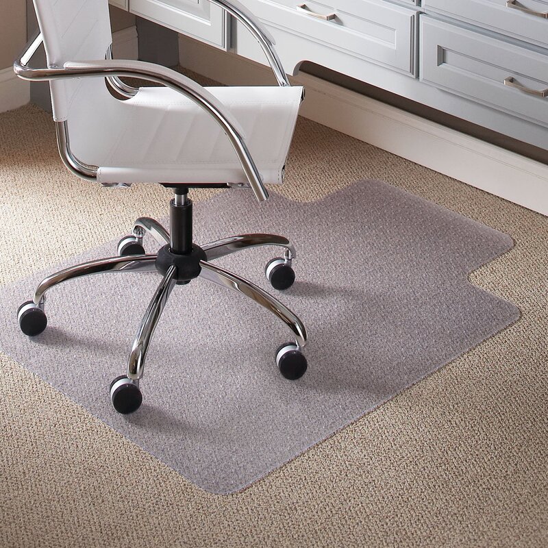 Carpet Chair Mats for Low Pile, 45-Inch by 53-Inch with Lip, Clear Vinyl Lip (25 x 12) 45" x 53" Crystal Edge