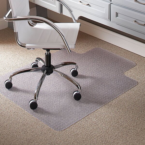 Carpet Chair Mats for Low Pile, 45-Inch by 53-Inch with Lip, Clear Vinyl Lip (25 x 12) 45" x 53" Crystal Edge