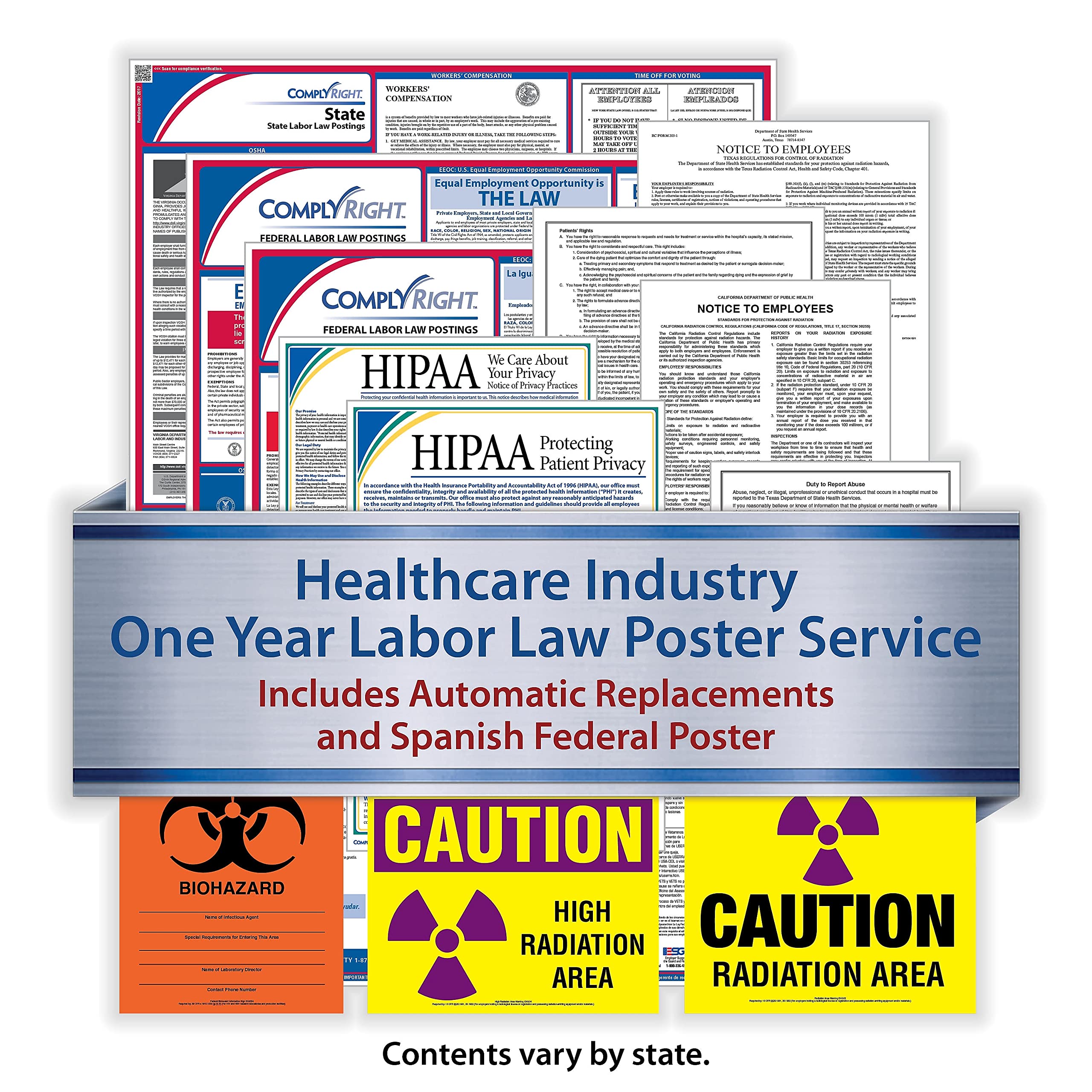 ComplyRight Restaurant Federal (Bilingual) And State (English) Labor Law 1-Year Poster Service, Texas