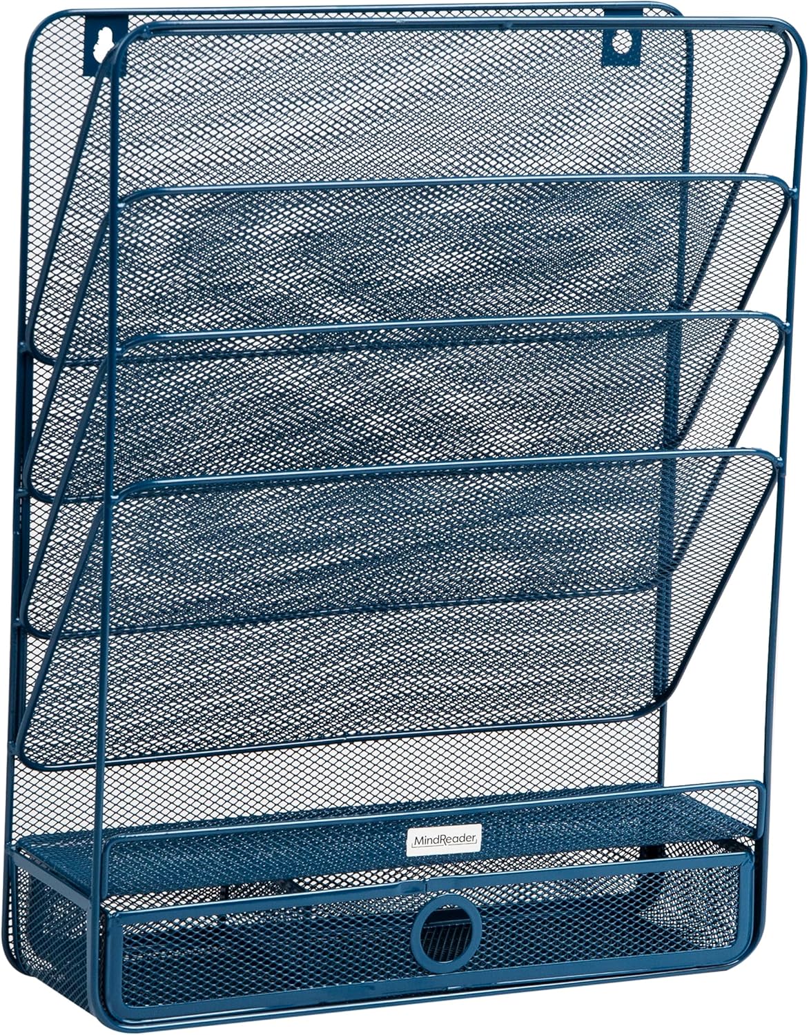 MIND READER 4-Tier Vertical File Organizer, Desktop & Wall Mount, Metal
