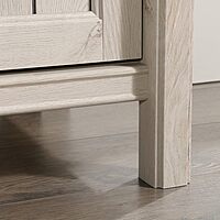 Sauder Costa Library Base, Coastal Cottage Cabinet, Office Storage Solution, Entryway Organizer - Chalked Chestnut Finish