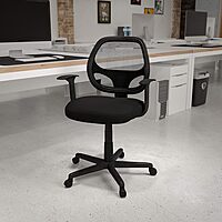 FLASH FURNITURE Flash Fundamentals Mid-Back Mesh Swivel Ergonomic Task Office Chair with Arms