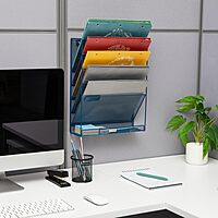 Mind Reader 5-Tier Vertical File Holder, Desktop Organizer, Wall Mount