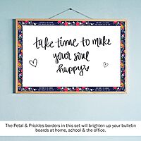 Barker Creek Double-Sided Border Set of 2, Petals & Prickles, Mixed-Design, 35' Each of 2 Designs, 70' of Double-Sided Border Total (3869)