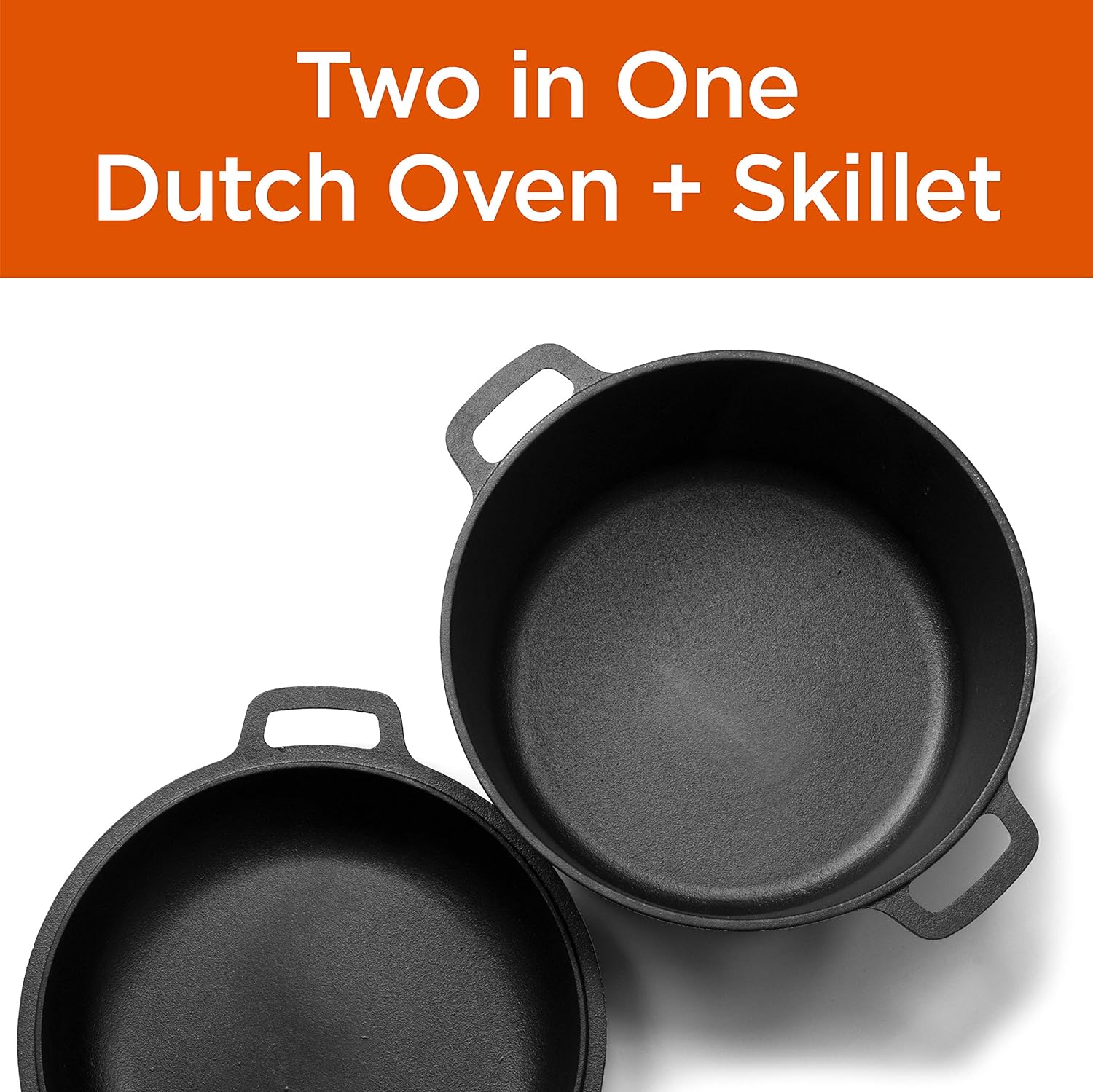 COMMERCIAL CHEF Cast Iron Dutch Oven with Lid and Handles