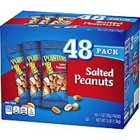 PLANTERS Salted Peanuts, 1 oz. Bags (192 Pack) - Snack Size Peanuts with Sea Salt & Simple Ingredients - Convenient Snacking - Kosher