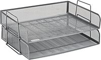 Mind Reader Stackable Paper Tray, Desktop Organizer, File Storage, Office, Metal Mesh - 9.8" x 6.3"