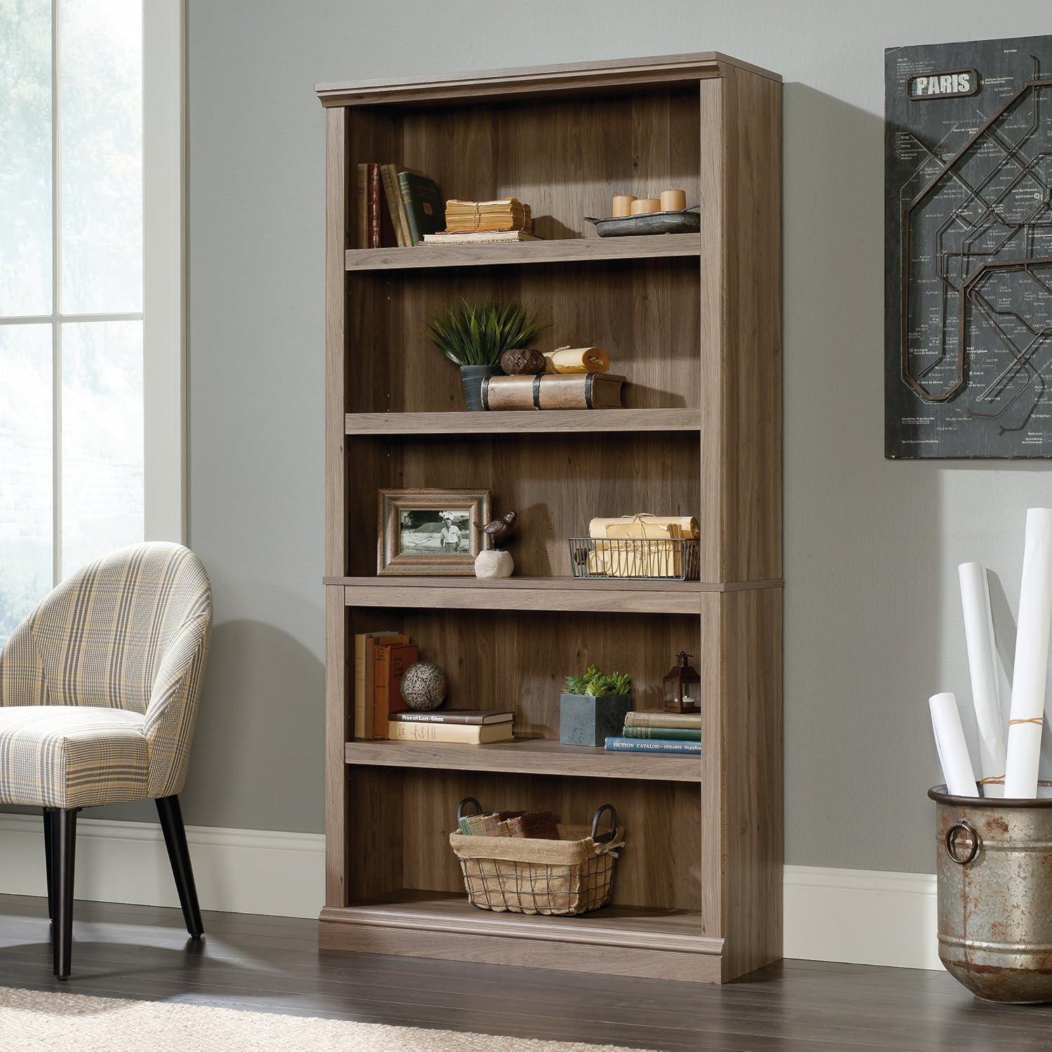 Sauder Select 5-Shelf Engineered Wood Bookcase
