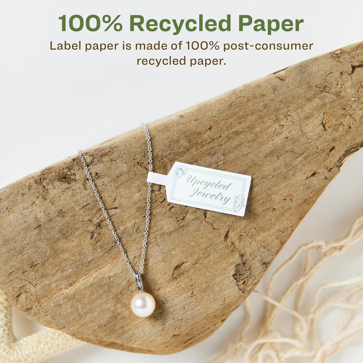 Avery EcoFriendly Matte White Recycled Barbell Labels 0.5 x 2.5