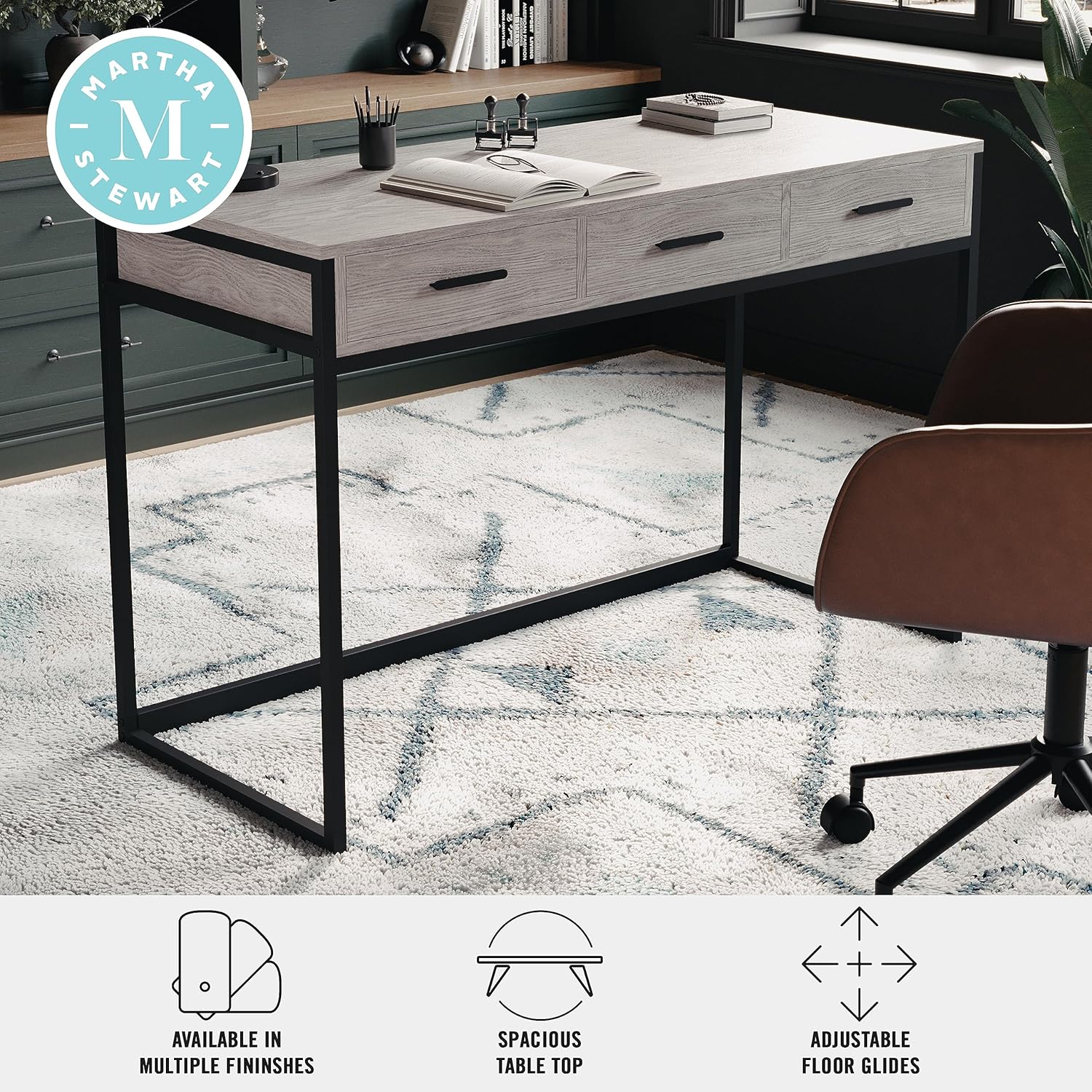 Martha Stewart Ollie Home Office Desk with 3 Drawers