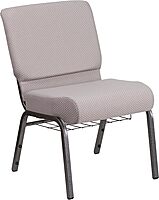 Flash Furniture HERCULES Series 21''W Padded Church Chair with Book Rack