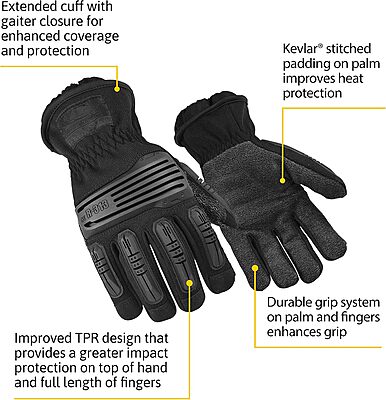 Ansell Ringers R-313 Extrication Cut-Resistant Gloves with TPR Impact Protection