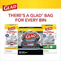 Glad Trash Bags, ForceFlexPlus Black Large Drawstring Garbage Bags, 30 Gal, 25 Ct (Package May Vary) 25 Count (Pack of 1)