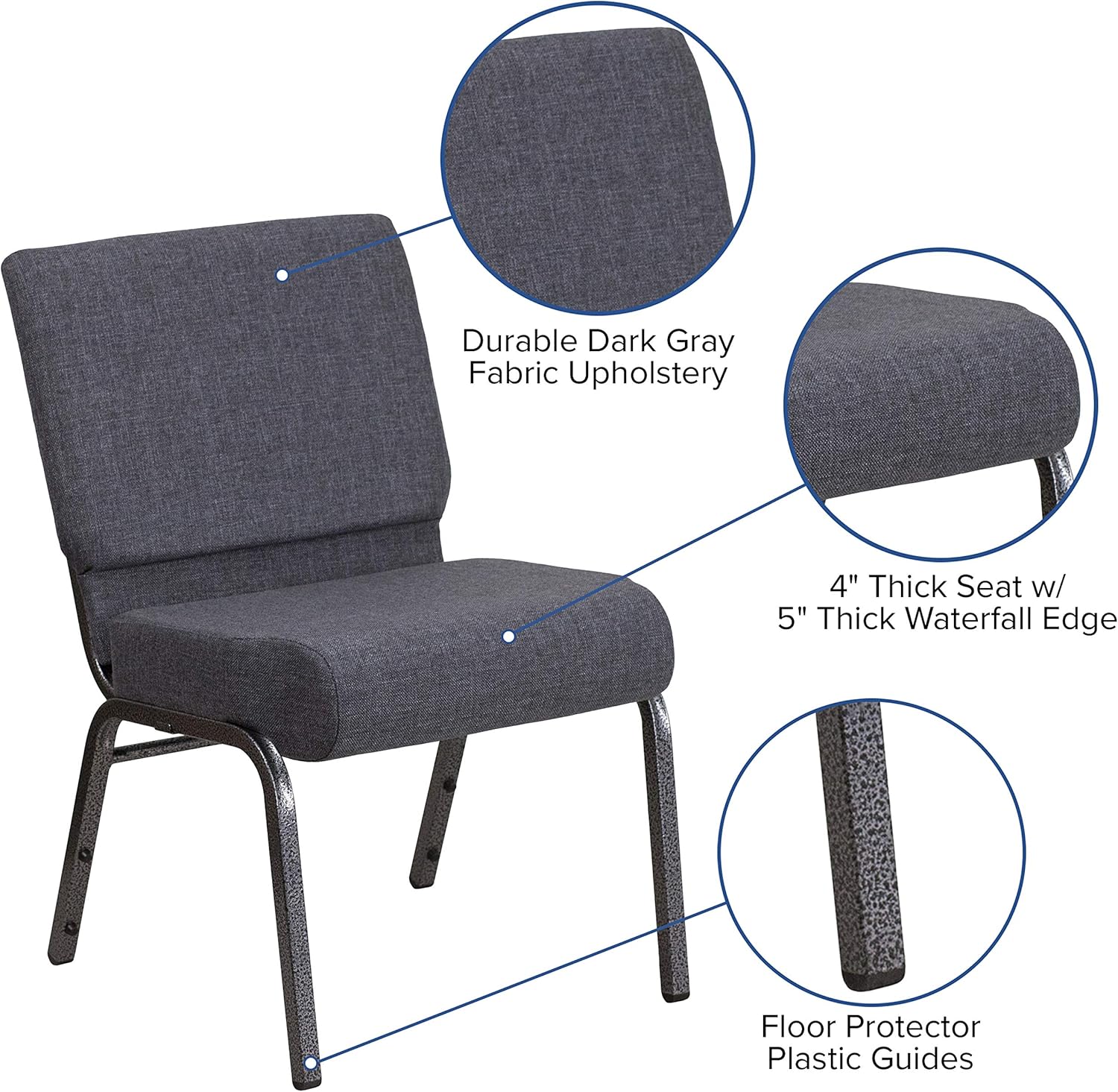 FLASH FURNITURE HERCULES Series 21"W Stacking Church Chair