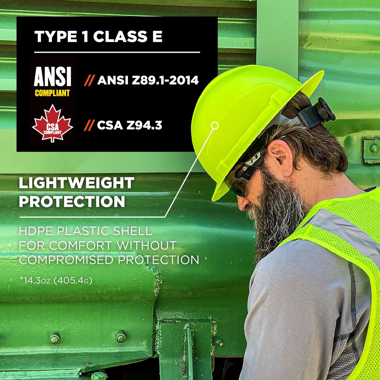 ERGODYNE Skullerz 8969 Class E Full Brim Hard Hat