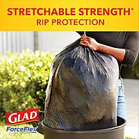 Glad Trash Bags, ForceFlexPlus Black Large Drawstring Garbage Bags, 30 Gal, 25 Ct (Package May Vary) 25 Count (Pack of 1)
