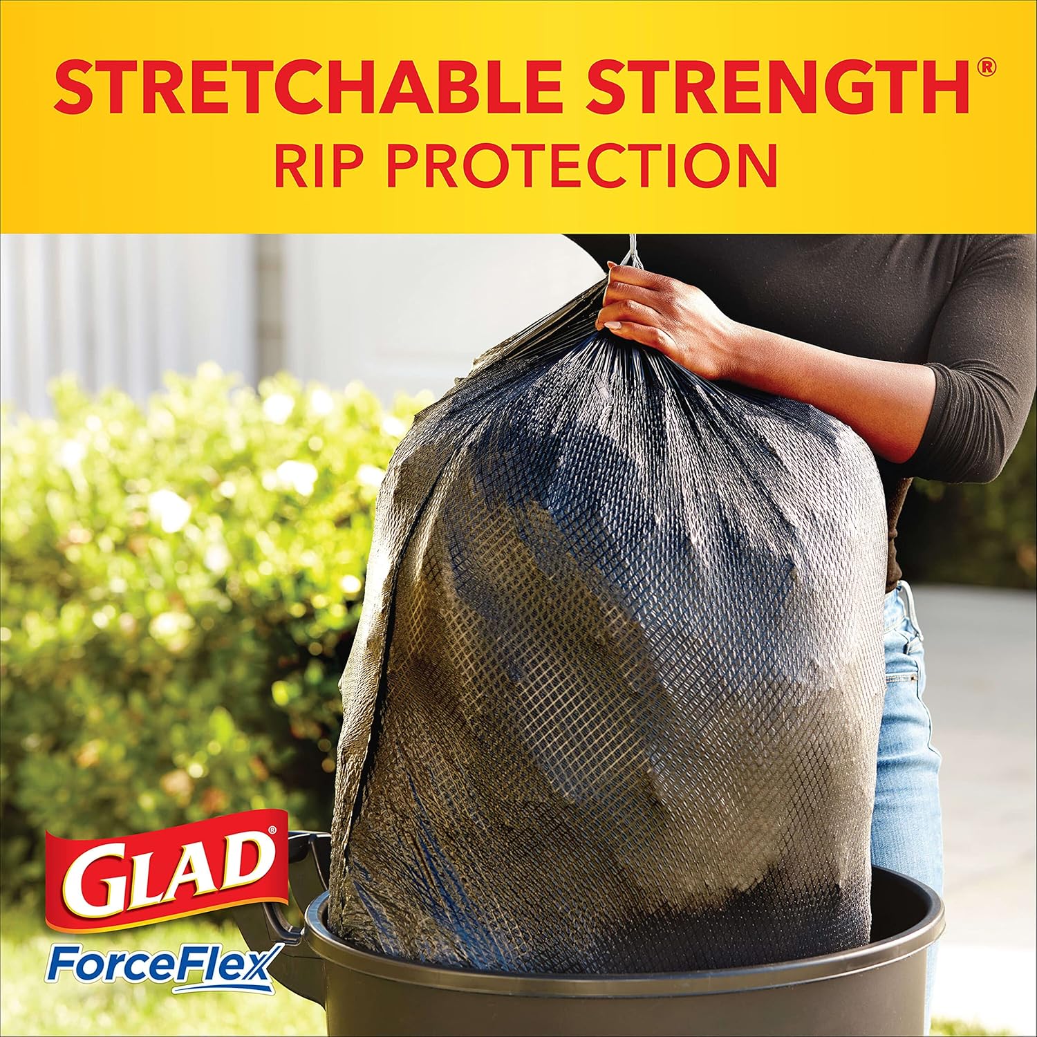 Glad Trash Bags, ForceFlexPlus Black Large Drawstring Garbage Bags, 30 Gal, 25 Ct (Package May Vary) 25 Count (Pack of 1)