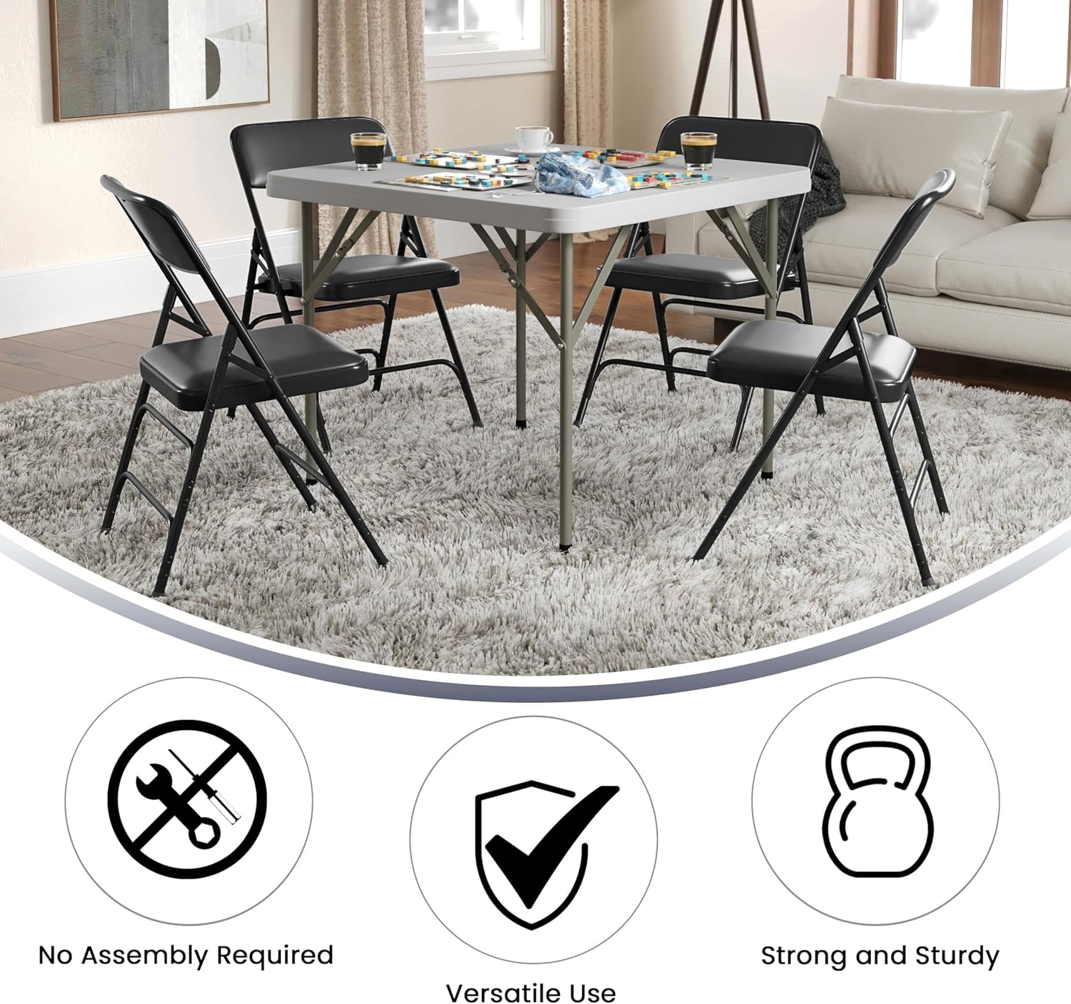 Flash Furniture Hercules Series Upholstered Metal Folding Chairs