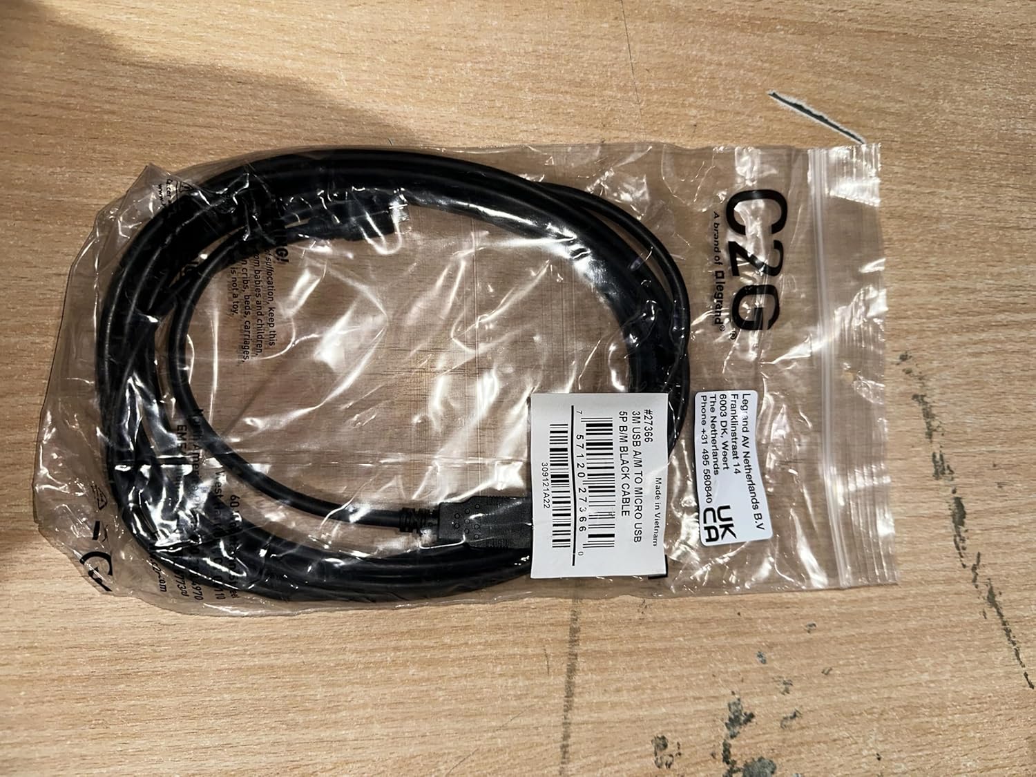 C2G Legrand USB A to B Cable, Male to Male USB Cable, Micro USB Cable, 3 Meters (9.84 Foot) Data Transfer Cable