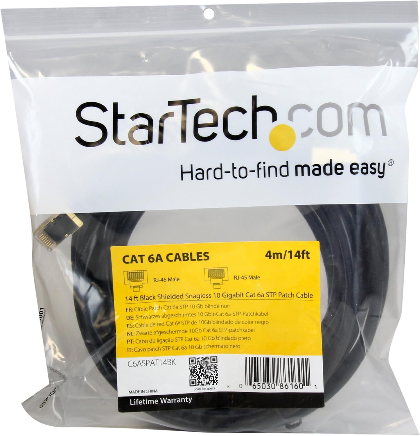 StarTech.com CAT6a Shielded Snagless RJ45 10 Gigabit Ethernet Patch Cable