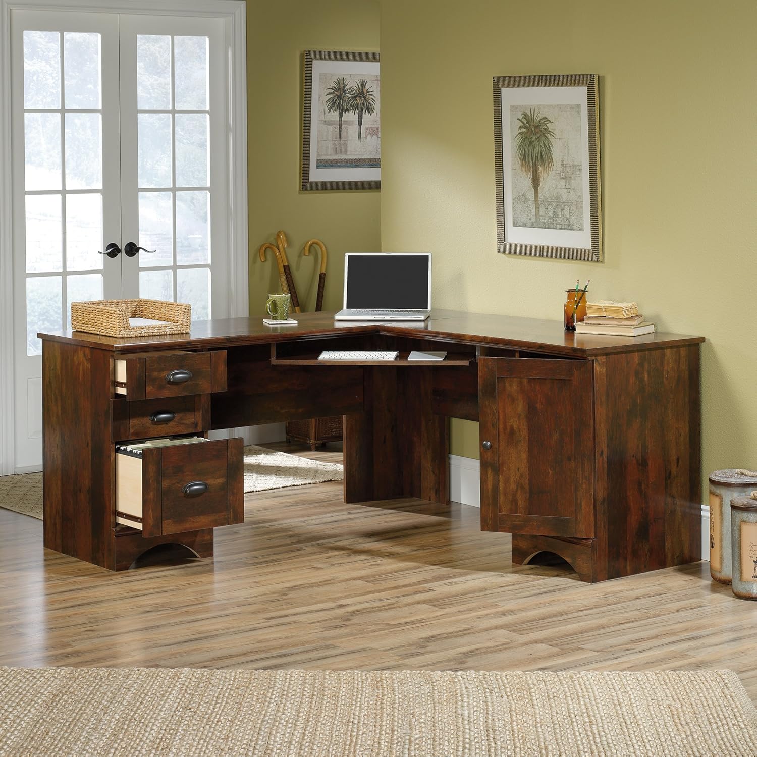 Sauder Harbor View L-Shaped Corner Computer Desk