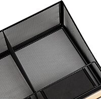 Mind Reader Airpot Serving Station, Coffee Bar Accessories, Countertop Organizer, Wire Mesh, 24" L x 12" W x 6" H, Black