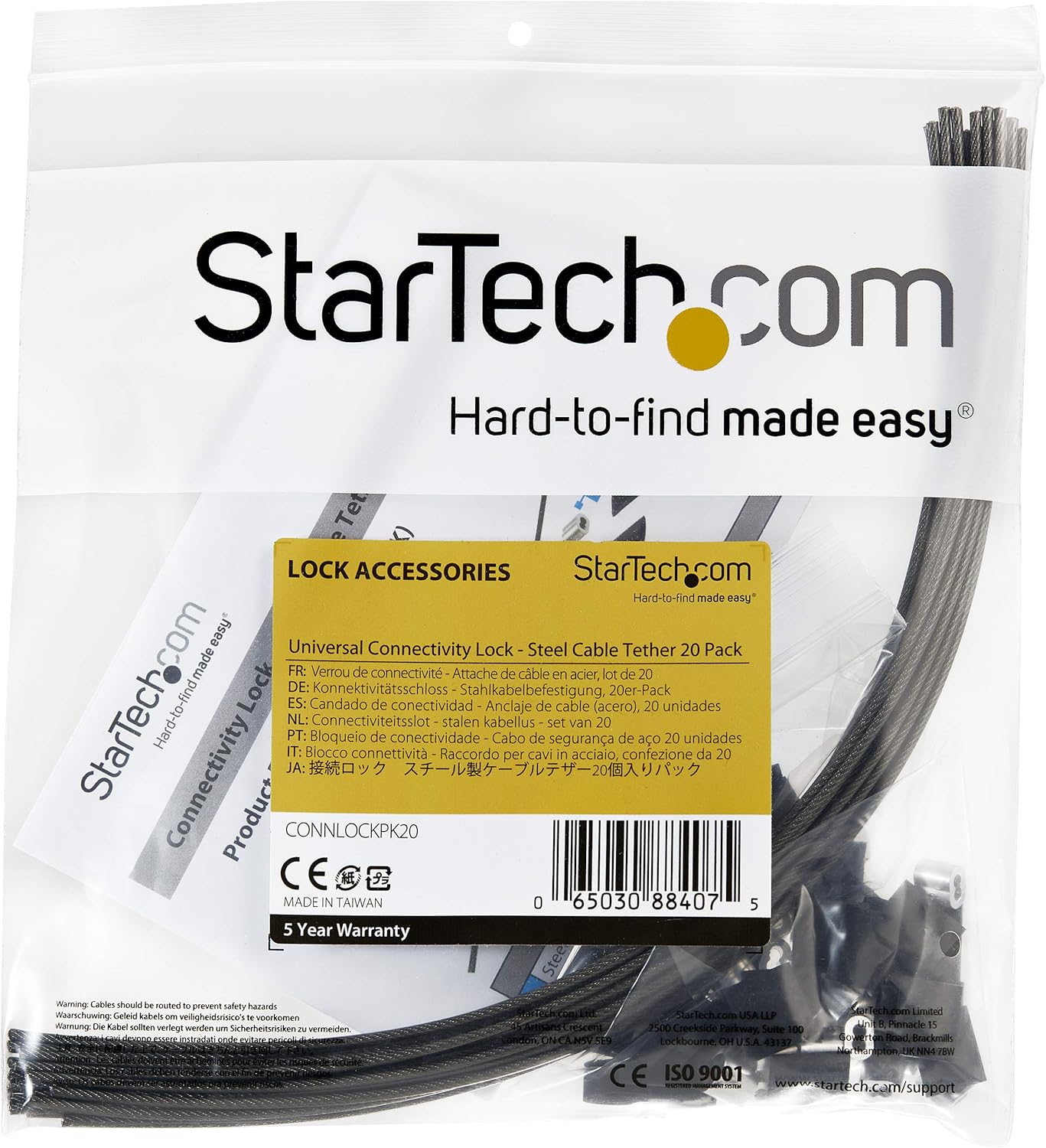 StarTech.com Security Cable Tethers for Adapters & Dongles - Universal Cable Adapter Tether