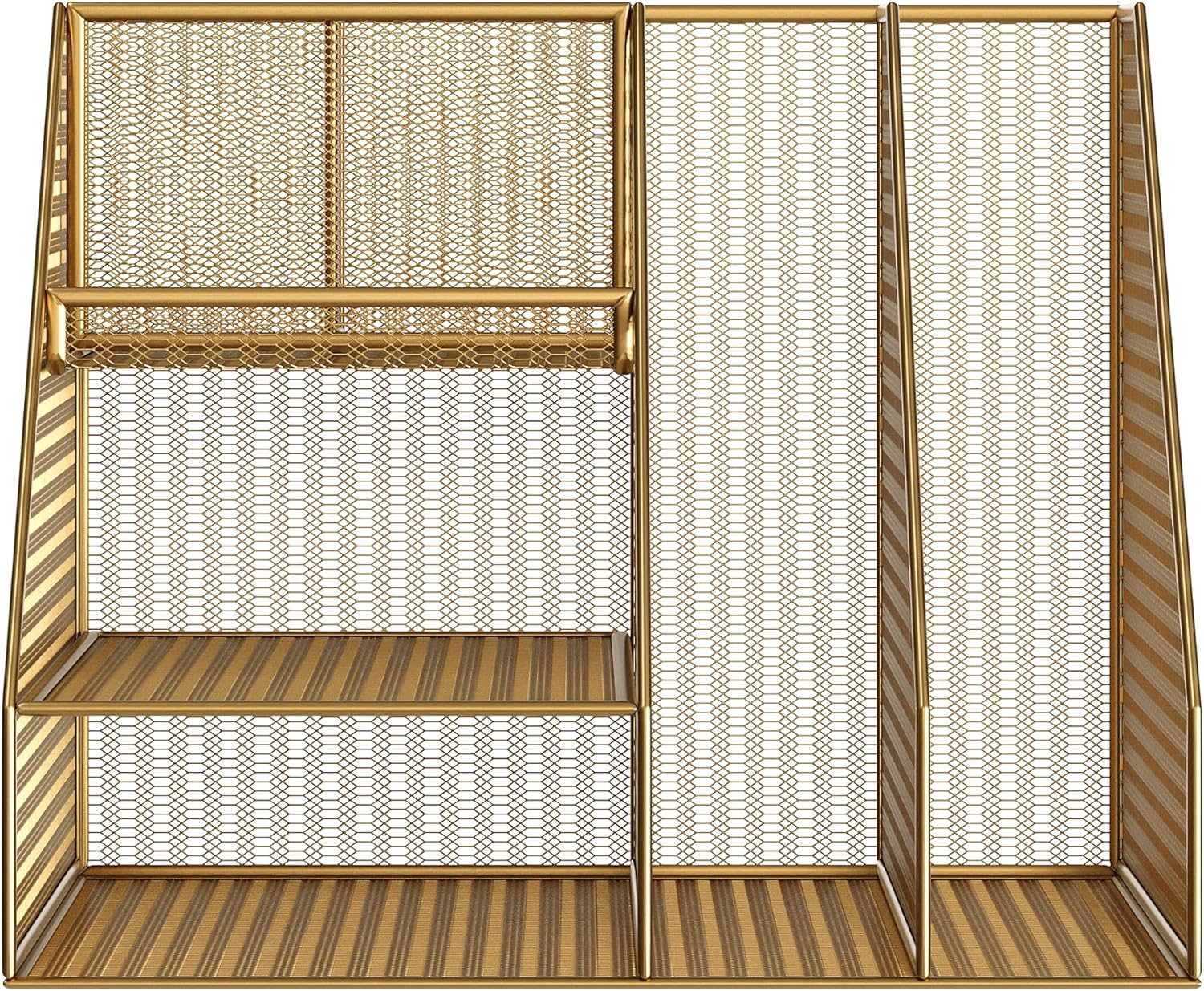 Martha Stewart Ryder Mesh Metal Large Desktop Organizer With Magazine File Holder, Pen Holder And Storage