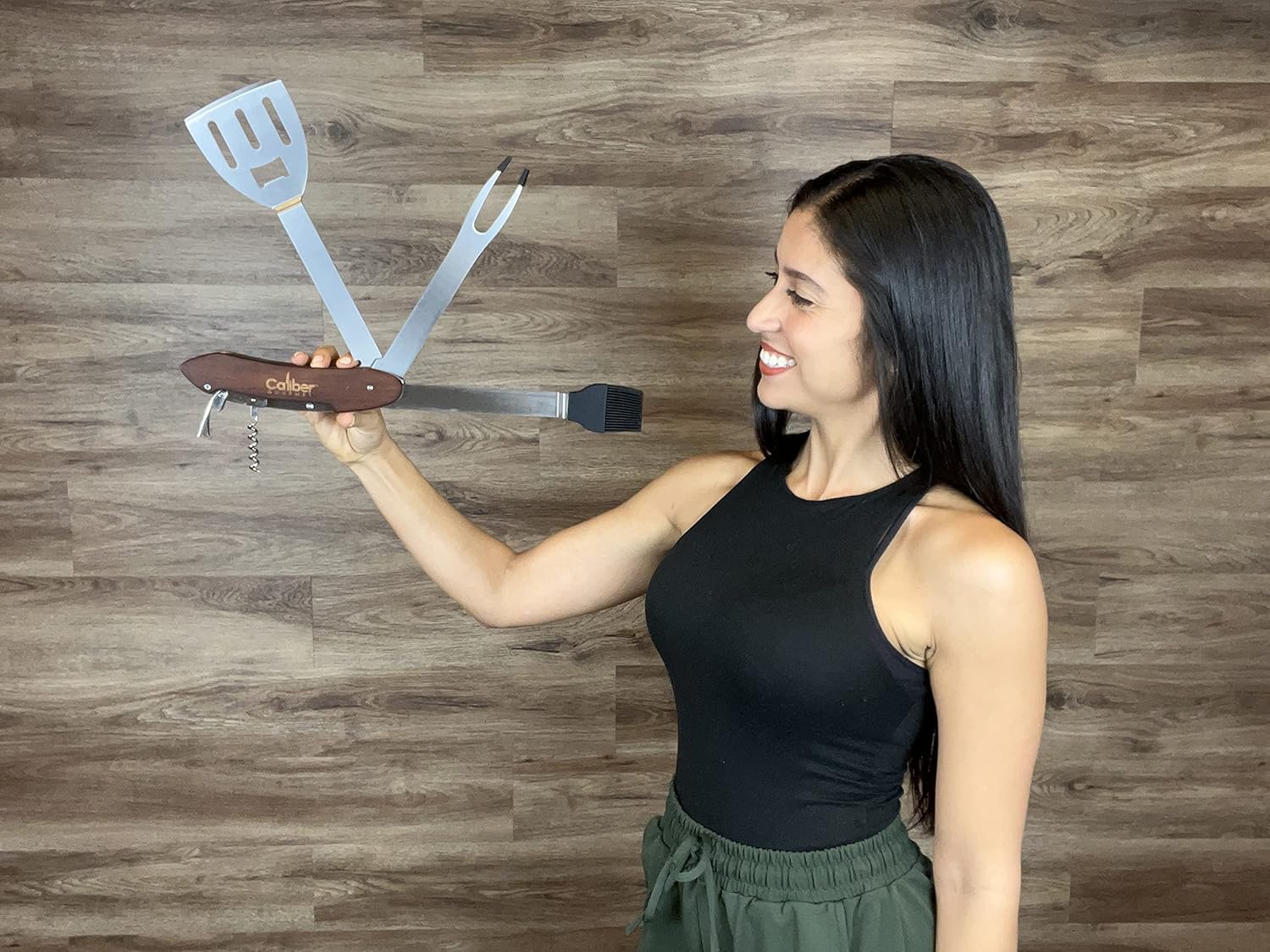 Caliber Gourmet 5-in-1 Multi Tool BBQ Barbecue Grill Accessories, Tools Set Kit, Camping Accessories, Grilling Parties