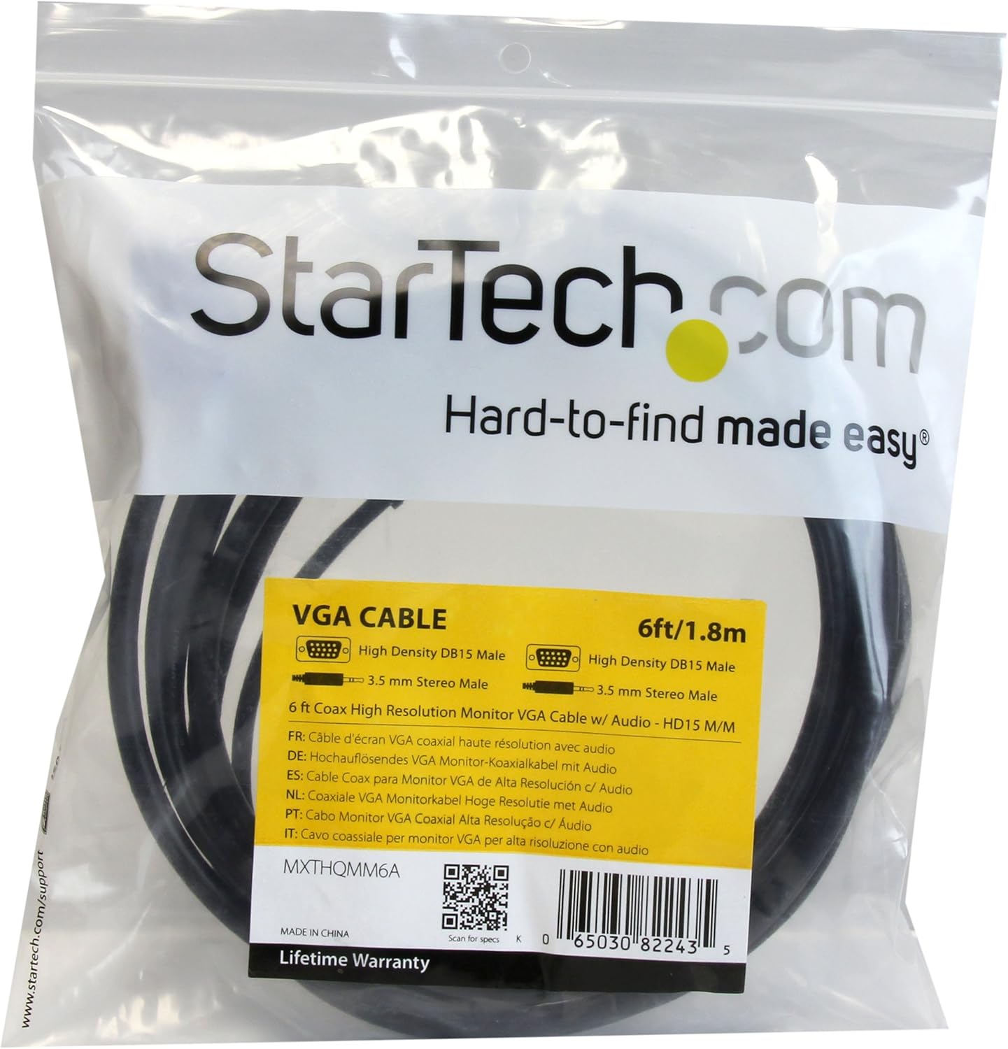 StarTech.com Coaxial High Resolution VGA Cable with Audio - HD15 M/M