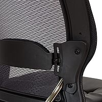 SPACE Seating Professional AirGrid Back and Eco Leather Seat and Trim, 2-to-1 Synchro Tilt Control, Adjustable Arms and Lumbar, Polished Aluminum Base Managers Chair, Black