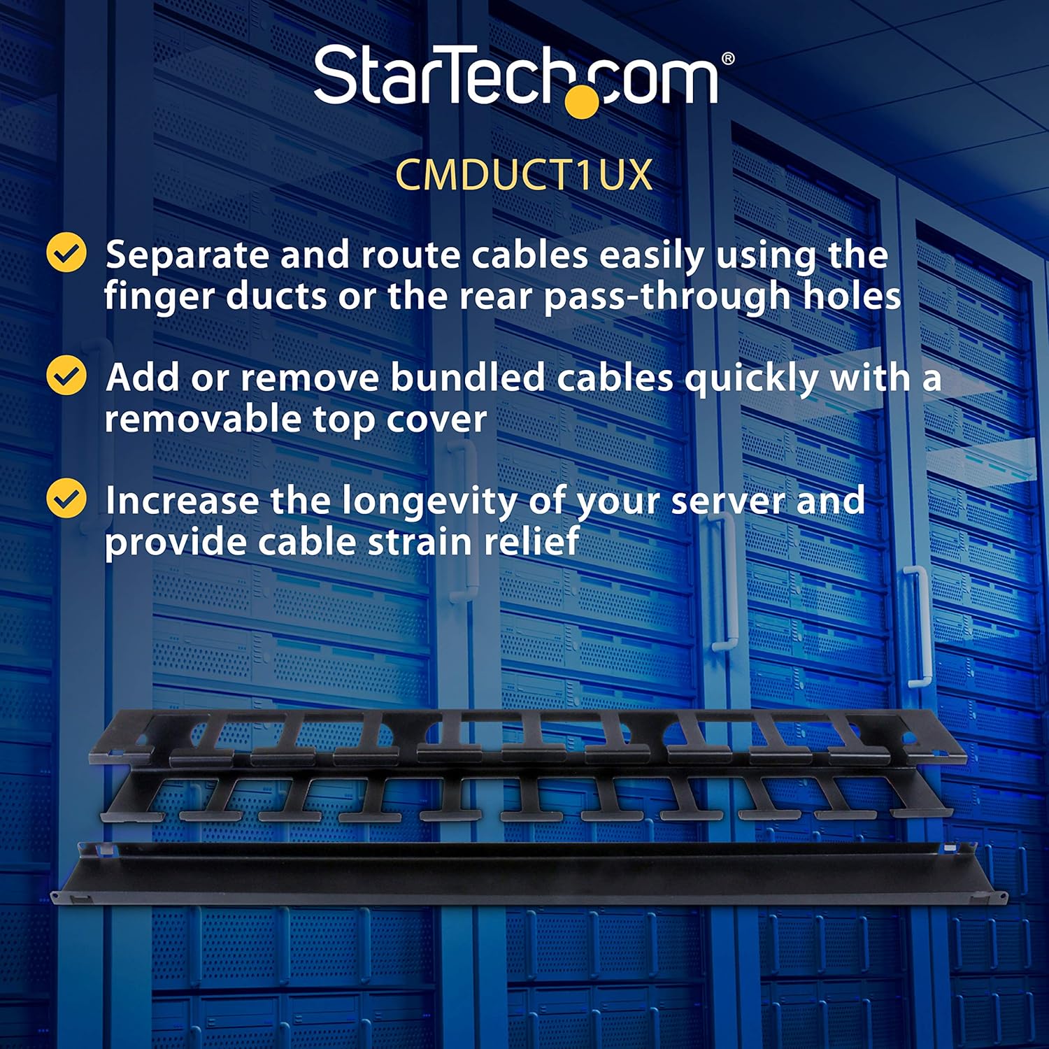 StarTech.com 1U 19" Rack Cable Management Panel