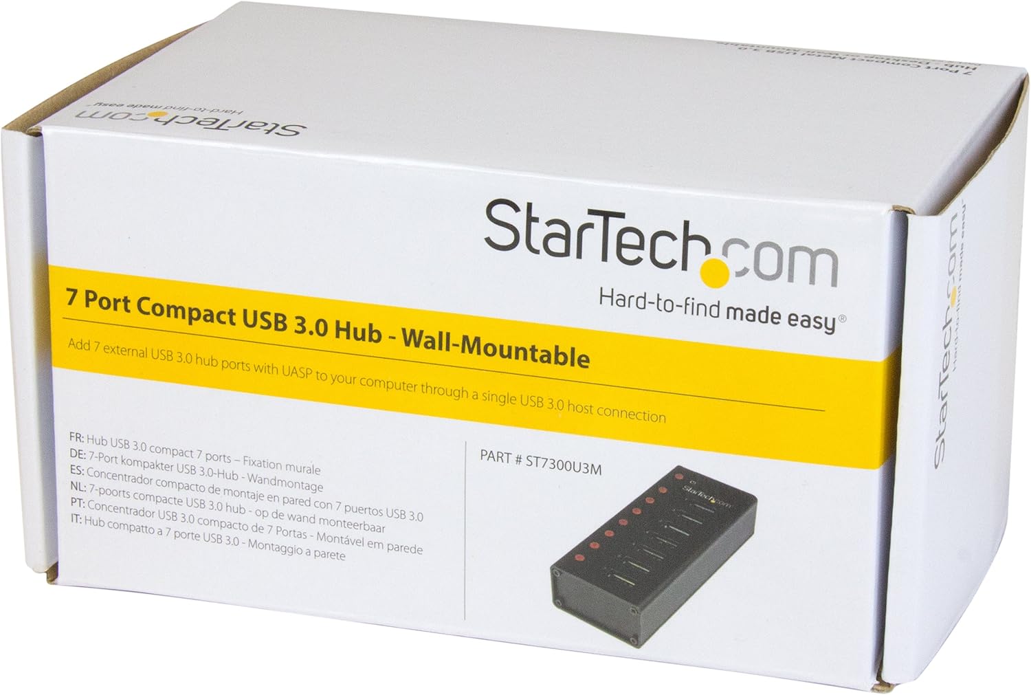 StarTech.com 7 Port USB 3.0 Hub (5 Gbps) - Metal Enclosure - Desktop or Wall Mountable