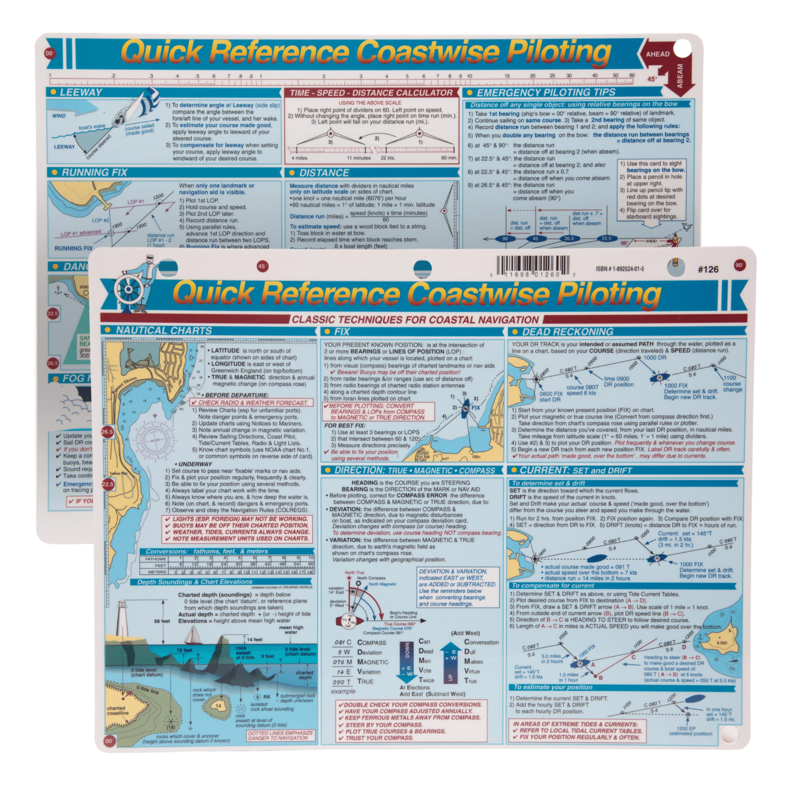 Davis Instruments Coastwise Piloting Quick Reference Card - Classic Techniques for Costal Navigation