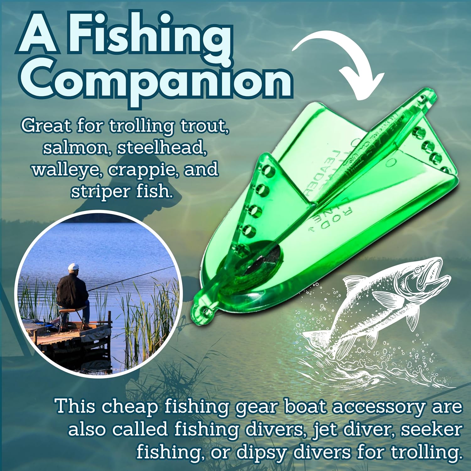 Davis Fish Seeker Trolling Plane - Chartreuse