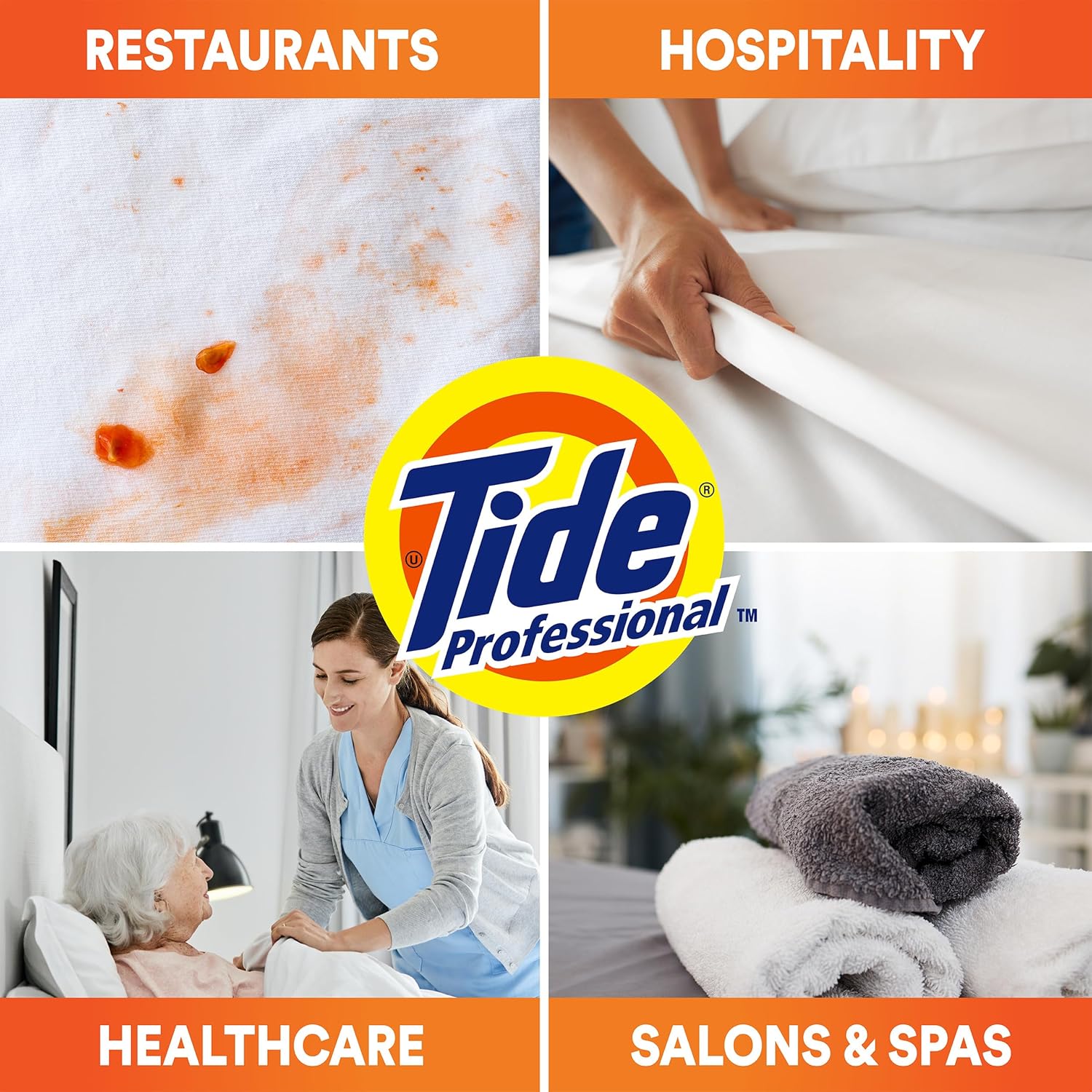 Tide Professional Commercial Liquid Laundry Detergent, Floral, 105 Fl oz, 80 Loads (4-Pack)