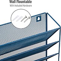 Mind Reader 5-Tier Vertical File Holder, Desktop Organizer, Wall Mount